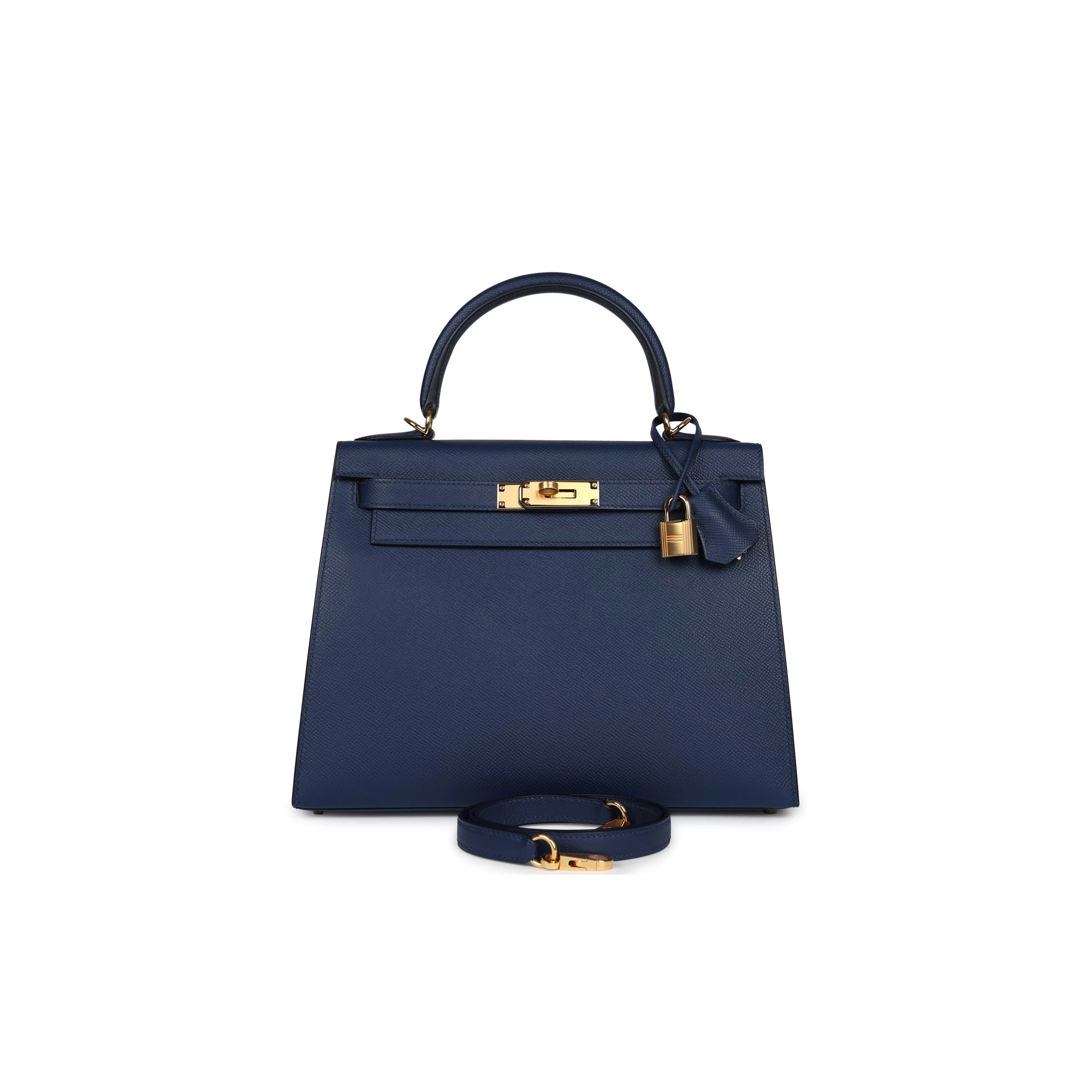 H**mes master kelly sellier 28 bleu epsom gold hardware (28*22*10cm)